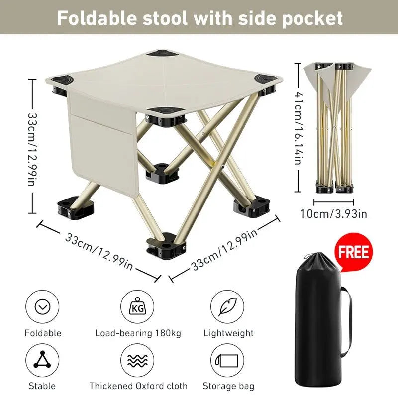 Outdoor Portable Folding Stool White - Image 4