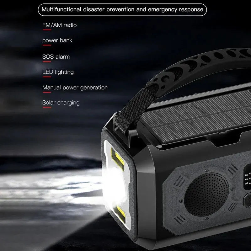 Solar Hand Crank Emergency Radio Grey - Image 2