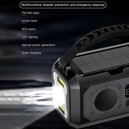Solar Hand Crank Emergency Radio Grey - Image 2