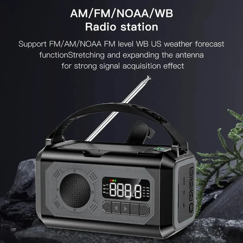 Solar Hand Crank Emergency Radio Grey - Image 4