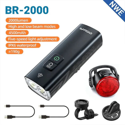 Rechargeable LED Bike Light Set Black - Image 2