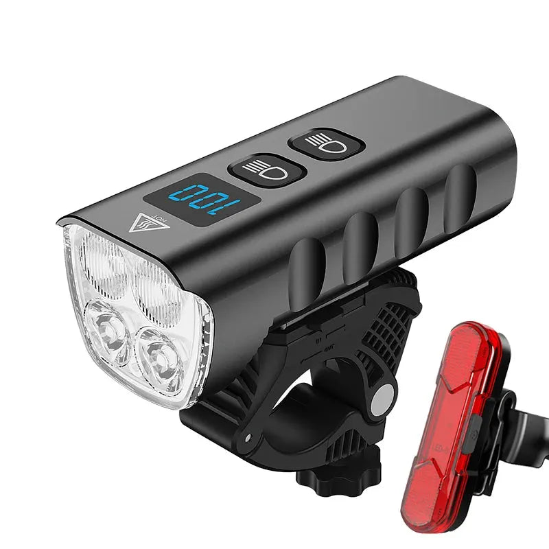 6400mAh USB Rechargeable Bike Light Black