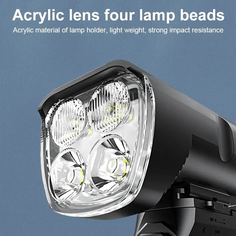 6400mAh USB Rechargeable Bike Light Black - Image 3