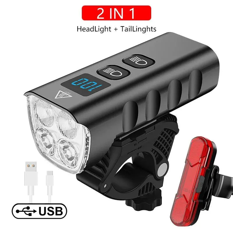 6400mAh USB Rechargeable Bike Light Black - Image 6