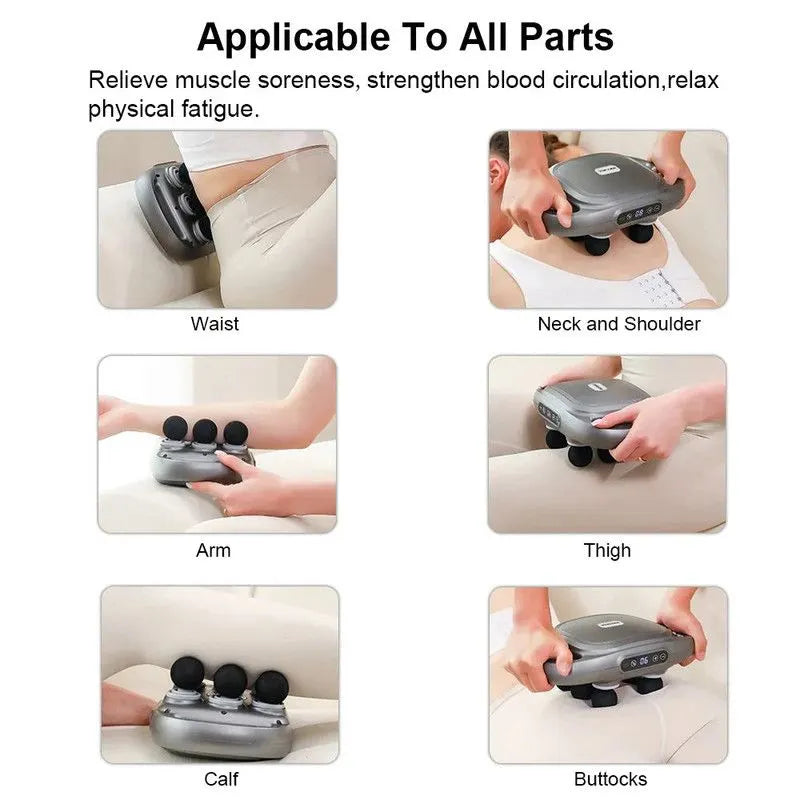 6-Head Fascia Massage Gun Tissue Muscle  Black - Image 4