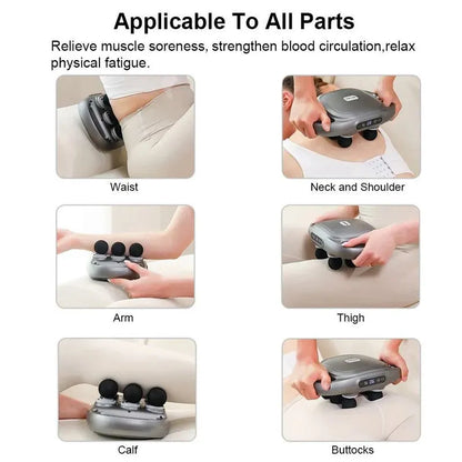 6-Head Fascia Massage Gun Tissue Muscle  Black - Image 4