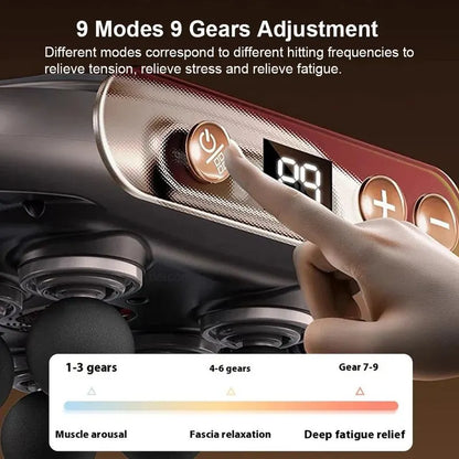 6-Head Fascia Massage Gun Tissue Muscle  Black - Image 6
