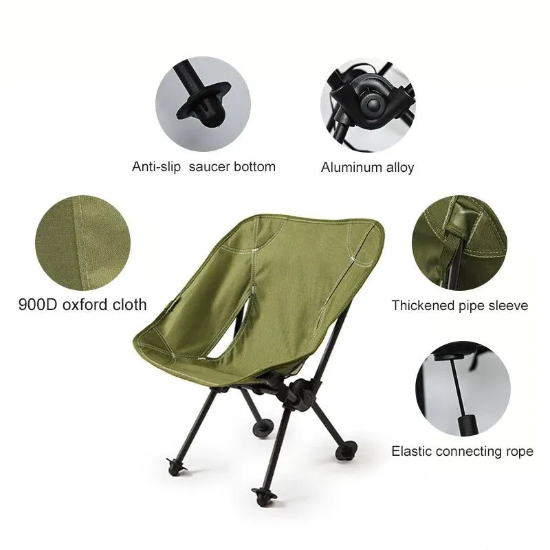 Childrens Camping Moon Chair Green - Image 2