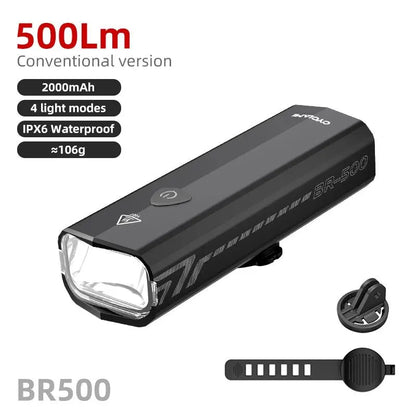 500 Lumen USB Rechargeable Bike Light Black - Image 3