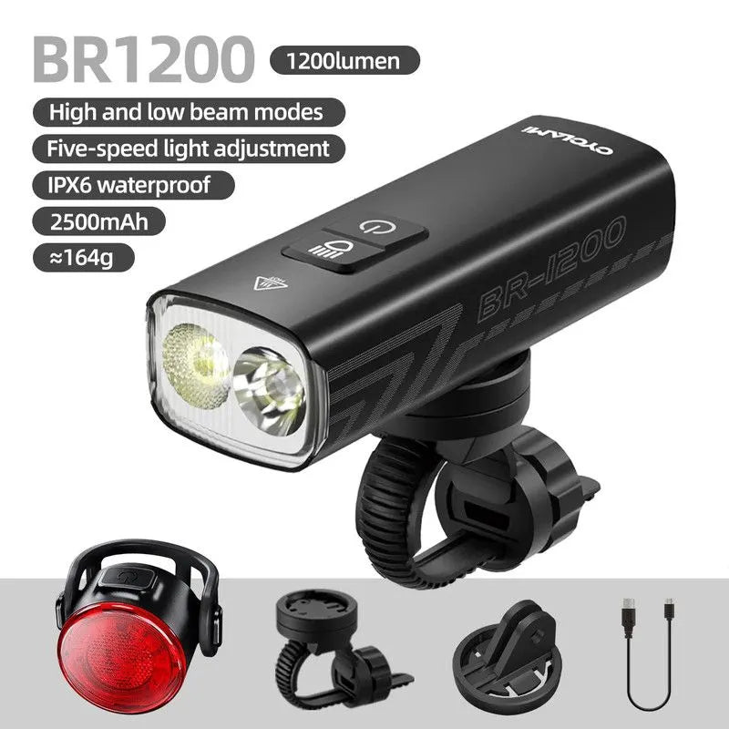 Bicycle Headlight with Taillight Black - Image 2