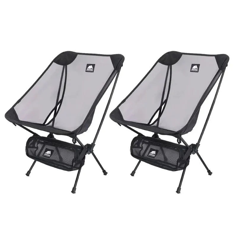 2pcs Outdoor Folding Moon Chairs Black - Image 4
