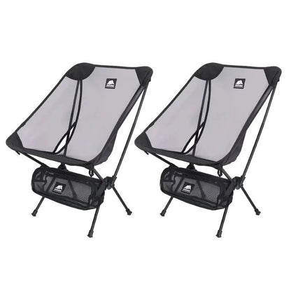 2pcs Outdoor Folding Moon Chairs Black - Image 4