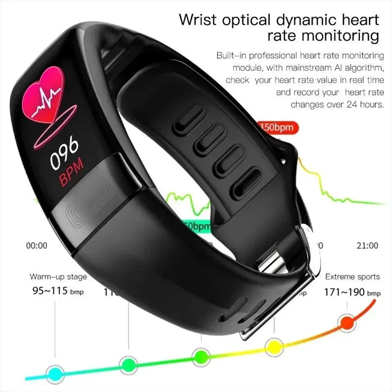 Fitness Bracelet Heart Blood Body Monitoring Black - Image 2