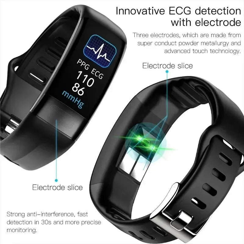 Fitness Bracelet Heart Blood Body Monitoring Black - Image 6