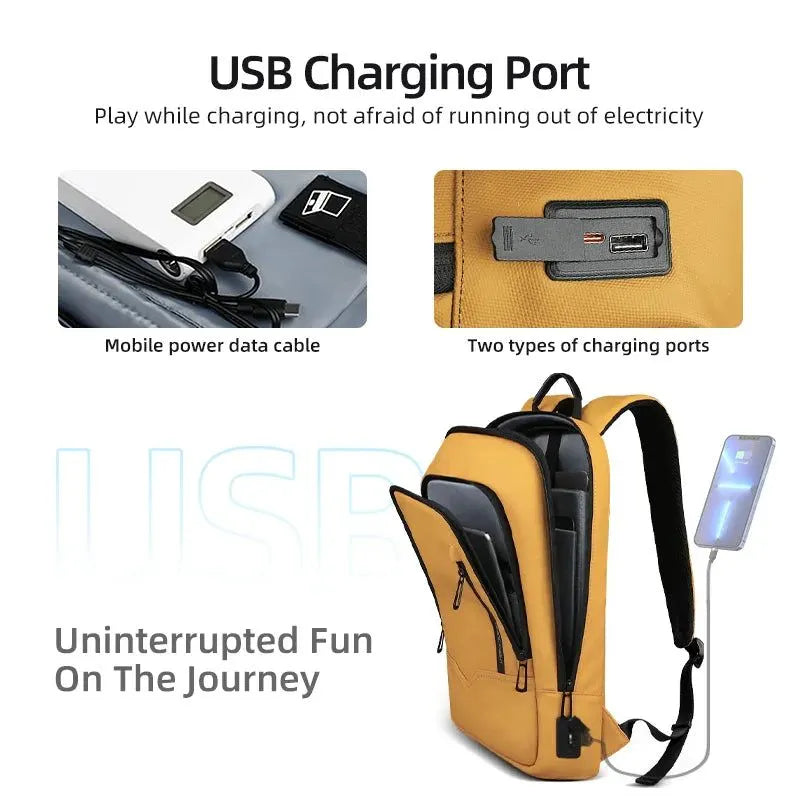 15.6-Inch Thin Laptop Backpack Yellow - Image 2
