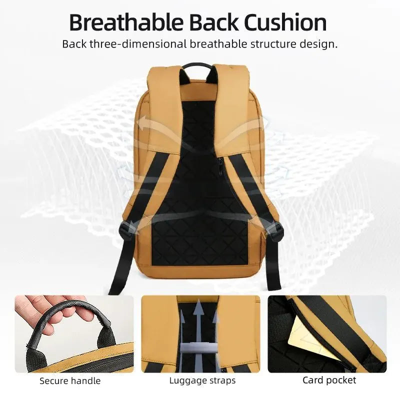 15.6-Inch Thin Laptop Backpack Yellow - Image 3