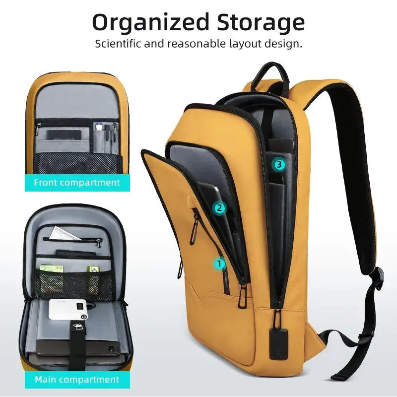 15.6-Inch Thin Laptop Backpack Yellow - Image 7