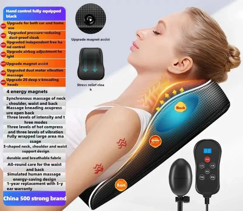 Electric Cervical Pillow Massager Black - Image 3