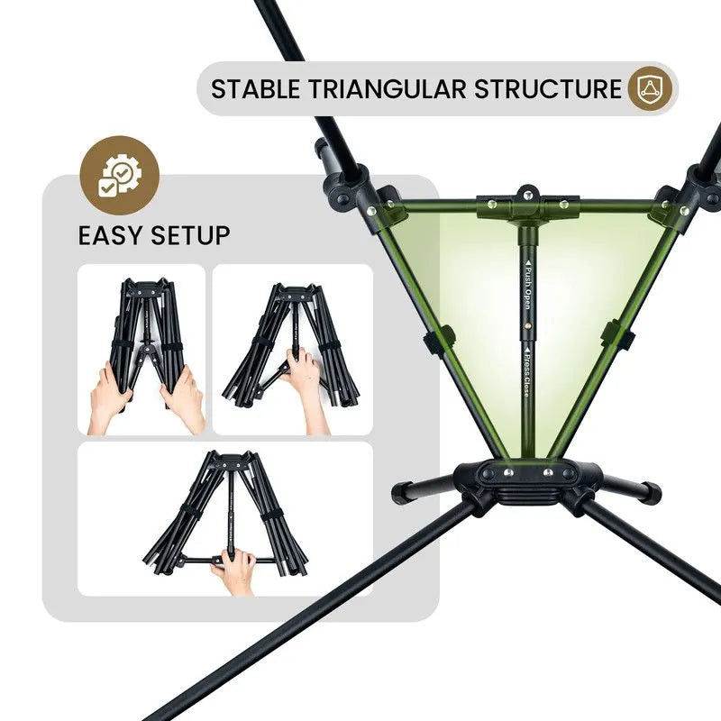 Portable High-Back Camping Chair Khaki - Image 3