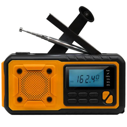 Emergency Hand Crank Solar Radio Yellow - Image 2