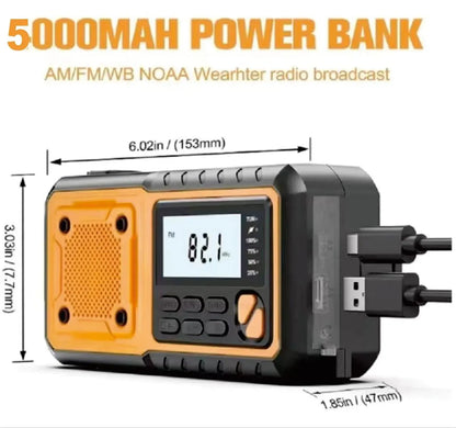 Emergency Hand Crank Solar Radio Yellow - Image 5