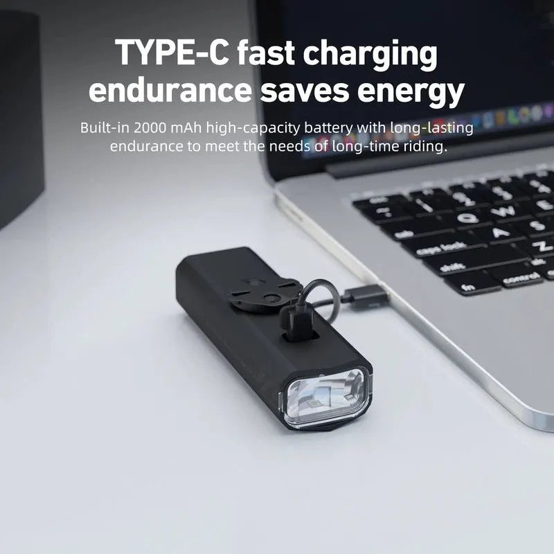 500 Lumen USB-C Rechargeable Bike Light Black - Image 4