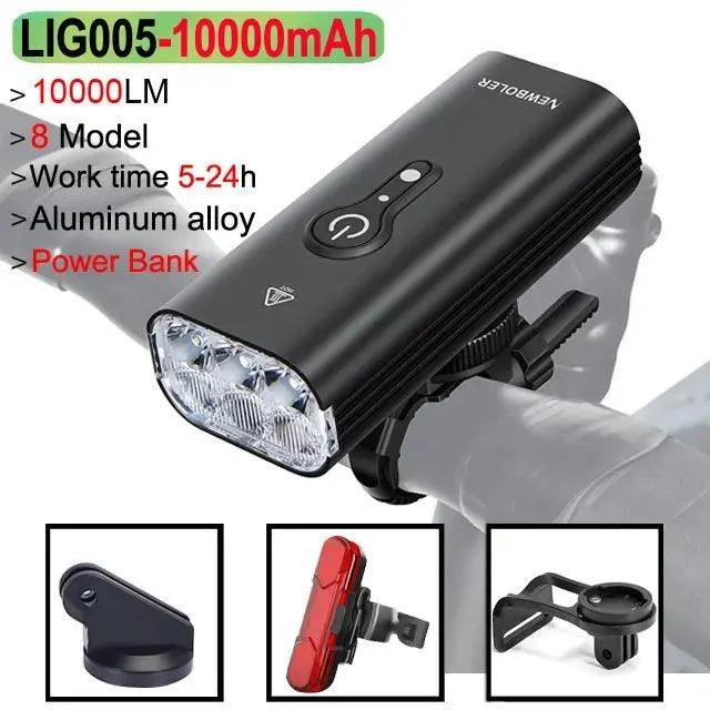 10000 Lumen Smart Bicycle Light Black - Image 4
