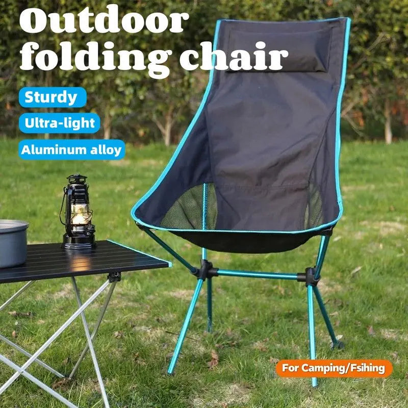 Ultra-Light Folding Camping Chair Blue - Image 2