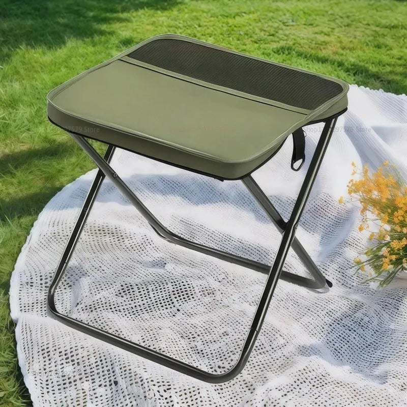 Portable Folding Backpack Stool Green - Image 2