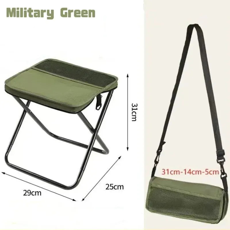 Portable Folding Backpack Stool Green - Image 3