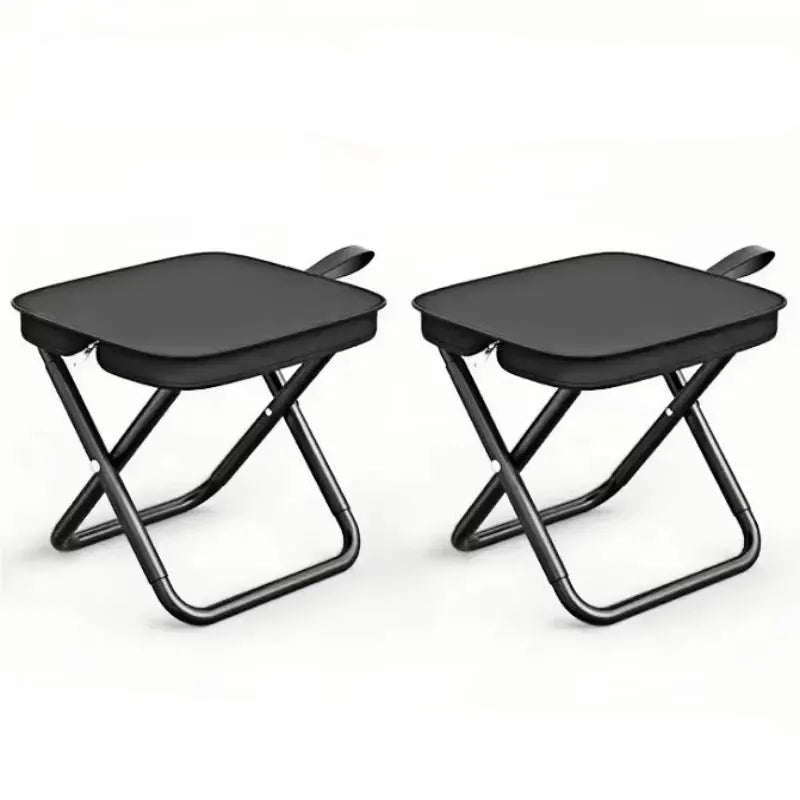 2PCS Portable Folding Backpack Stools Black - Image 4
