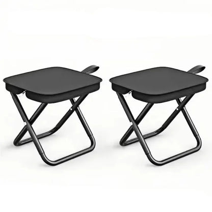 2PCS Portable Folding Backpack Stools Black - Image 4