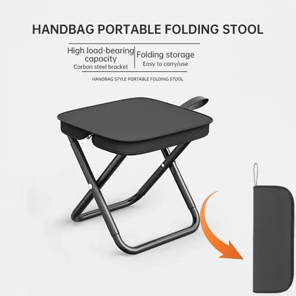 2PCS Portable Folding Backpack Stools Black - Image 8