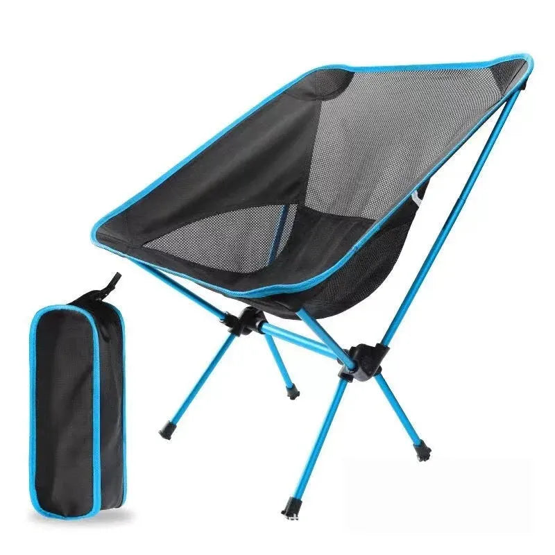 Premium Foldable Camping Chair Blue - Image 2