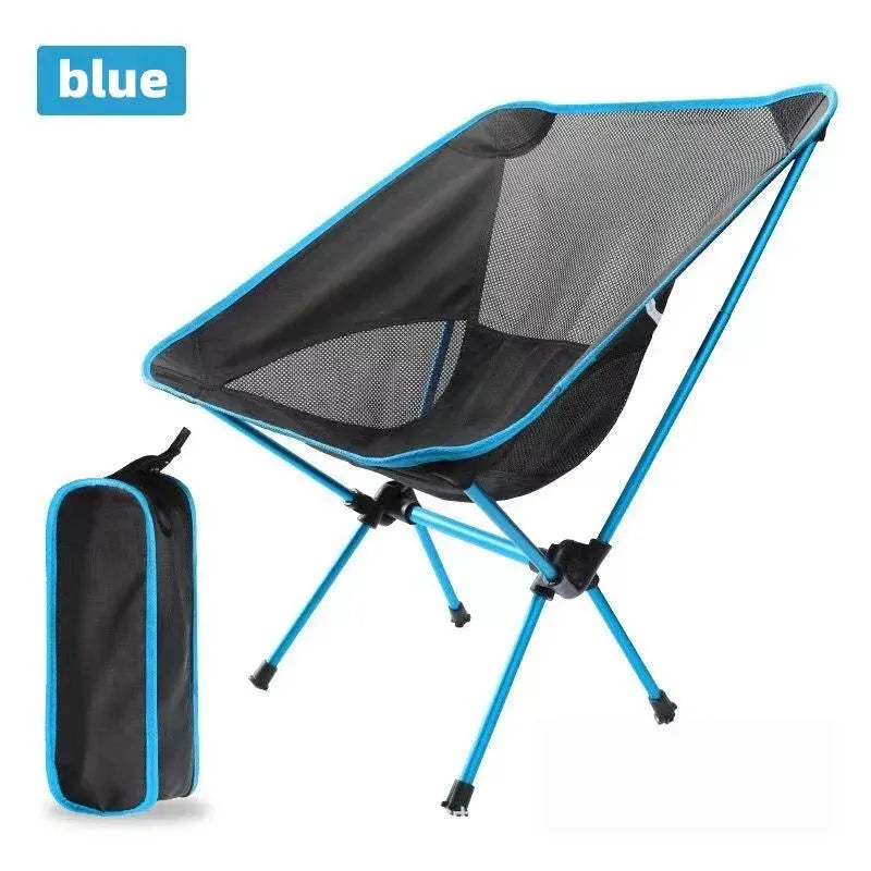 Premium Foldable Camping Chair Blue - Image 3
