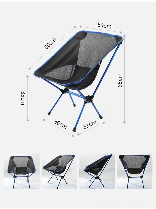 Premium Foldable Camping Chair Blue - Image 4