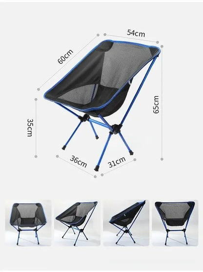 Premium Foldable Camping Chair Blue - Image 4