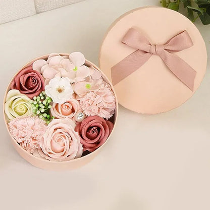 Non-Withered Soap Flower Small Round Box Decoration Set - Image 2