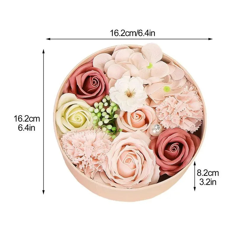 Non-Withered Soap Flower Small Round Box Decoration Set - Image 3