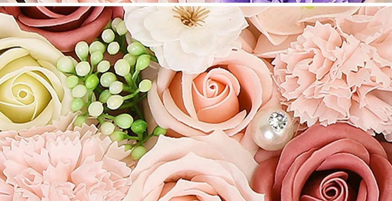 Non-Withered Soap Flower Small Round Box Decoration Set - Image 4