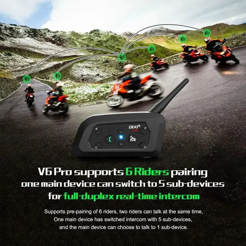 1200M Bluetooth Motorcycle Helmet Intercom Headset - Image 2