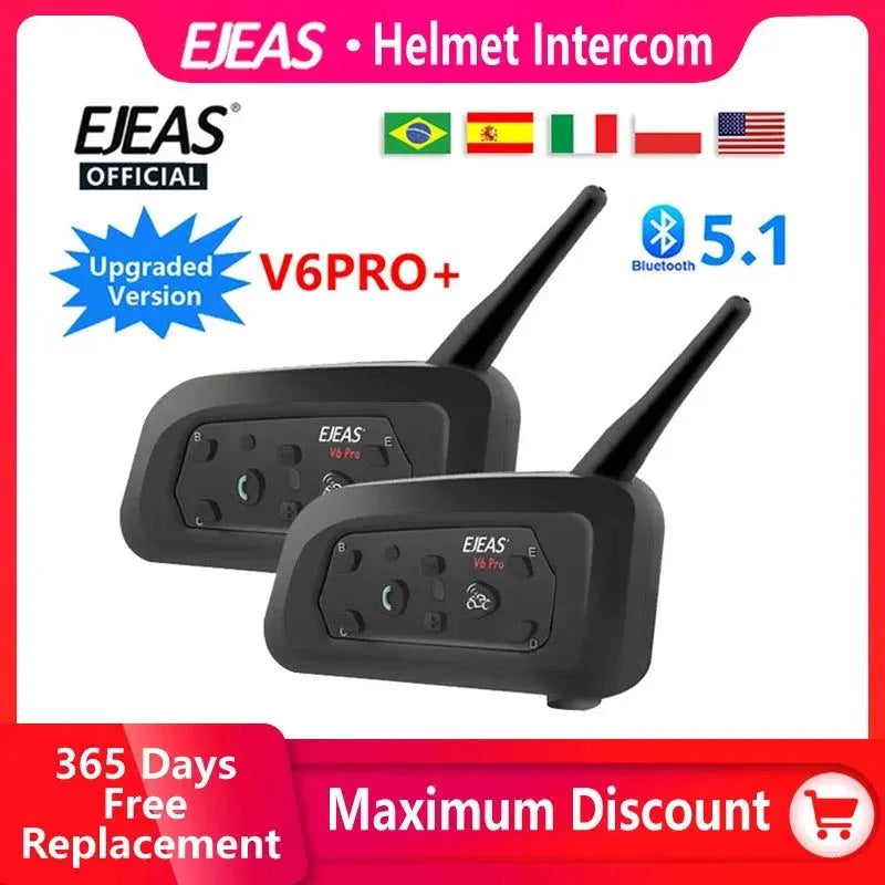 1200M Bluetooth Motorcycle Helmet Intercom Headset - Image 7