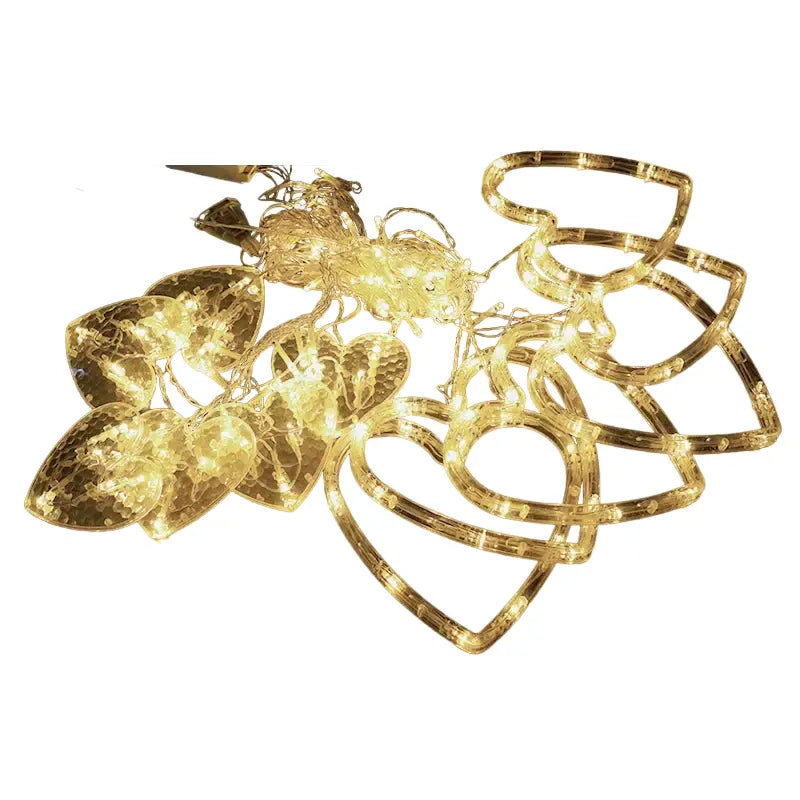 Waterproof Heart-Shaped LED Curtain String Lights - Image 7