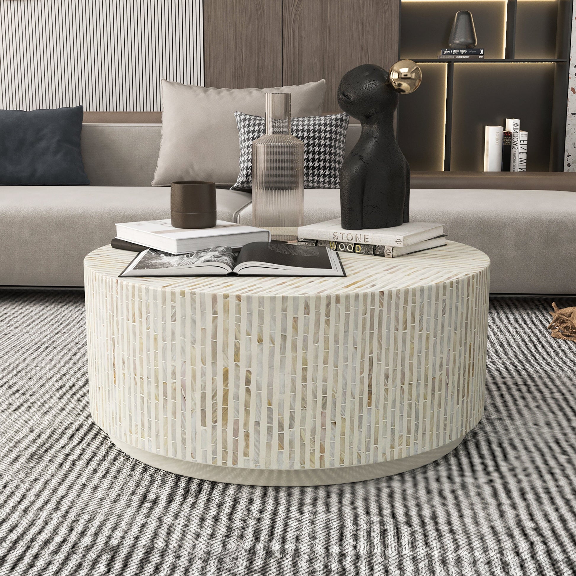 PURIST MOTHER OF PEARL HAND MADE COFFEE TABLE - Image 2