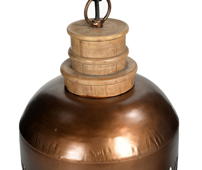 COPPER CUT-OUT AND WOOD LAMPSHADE - Image 3