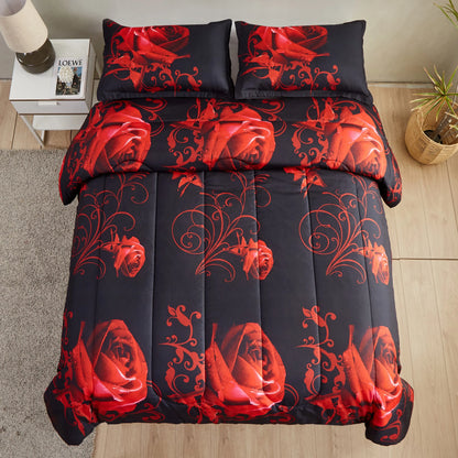 Black Rose Luxury 3 Piece Comforter Set