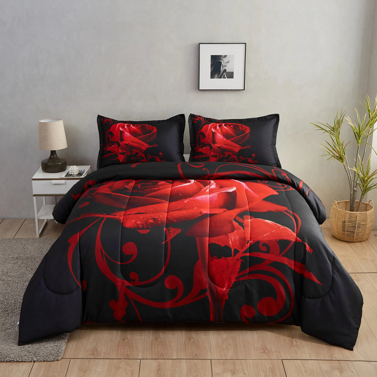 Black Rose Luxury 3 Piece Comforter Set - Image 2