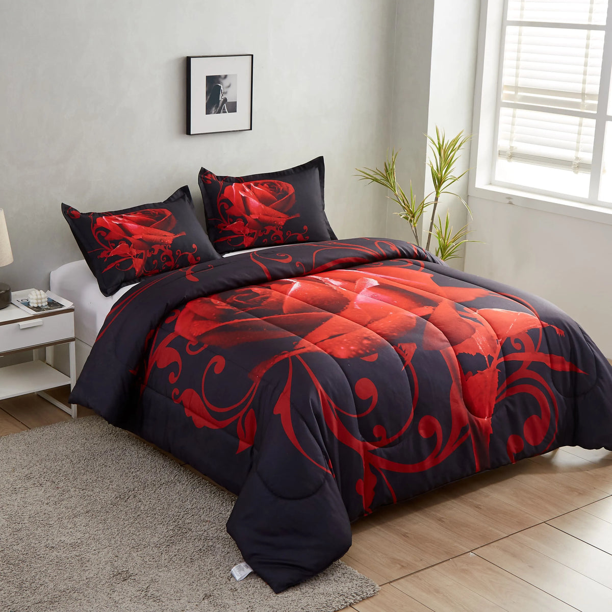 Black Rose Luxury 3 Piece Comforter Set - Image 3
