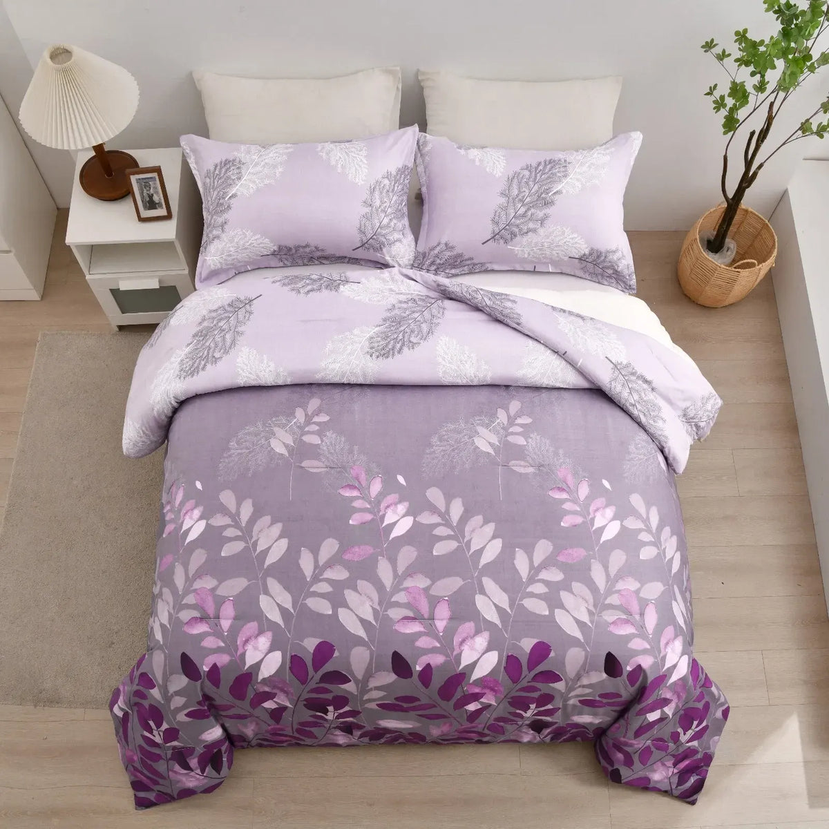 Violet Gardenia Luxe Floral 3 Piece Comforter Set - Image 2