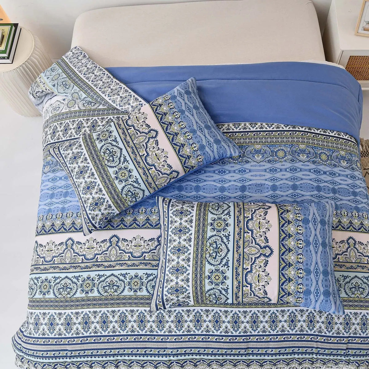 Blue Nordic Stripe Haven Comforter Quilted Doona Set - Image 6